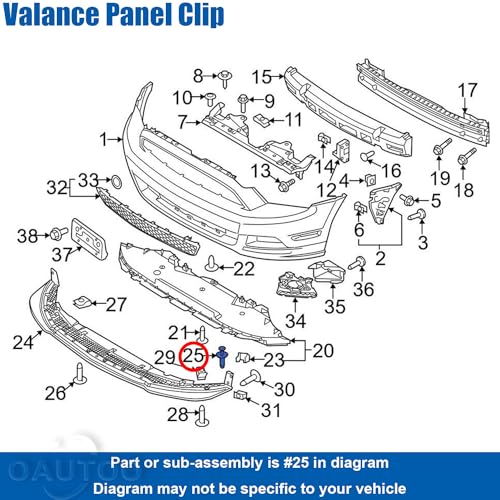 30pcs 1/4” (6mm) Hole Bumper Cover Fender Liner Splash Shield Retainer Wheel Opening Molding Clip for GM 21077123 Chrysler 6509103AA Ford W705436-S300