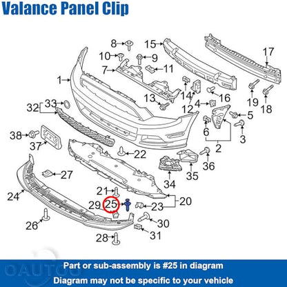 30pcs 1/4” (6mm) Hole Bumper Cover Fender Liner Splash Shield Retainer Wheel Opening Molding Clip for GM 21077123 Chrysler 6509103AA Ford W705436-S300
