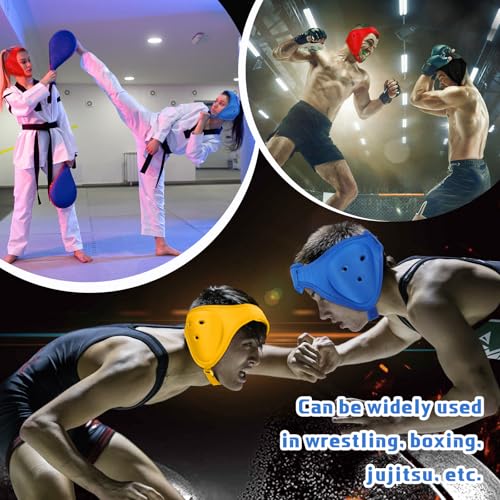 Jerify 4 Pcs Wrestling Headgear Ear Guards Soft Head Protection | Youth Wrestlers Training, Grappling Protection with Adjustable Straps, Soft Comfort Design for Boys Girls, Multi-color