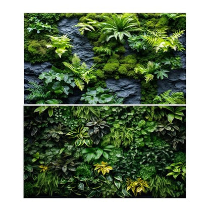2 Packs Rock Wall Reptile Tank Background Lush Green Tropical Leaves Aquarium Background Nature's Embrace Tropical Green Plants Fish Tank Backgrounds Moss Wall Reptile Enclosure Backgrounds 36x18in - color: Green, size: 36(W)x18(H)in