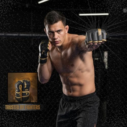 MMA Gloves for Men & Women – Hybrid Open Palm Sparring Gloves for Kickboxing, Heavy Bag, Boxing, UFC, Muay Thai, Martial Arts Training