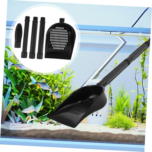 Lurrose Ergonomic Long Handle Aquarium Sand Cleaner Shovel Multi-Functional Fish Tank Gravel Scoop Debris Removal Secure Tank Decoration Maintenance Lizards Habitats Garden Sand Cleaning