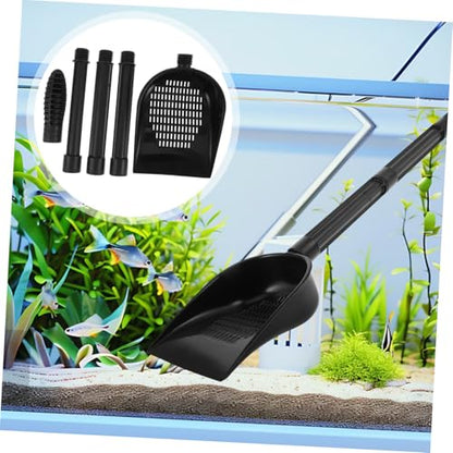 Lurrose Ergonomic Long Handle Aquarium Sand Cleaner Shovel Multi-Functional Fish Tank Gravel Scoop Debris Removal Secure Tank Decoration Maintenance Lizards Habitats Garden Sand Cleaning