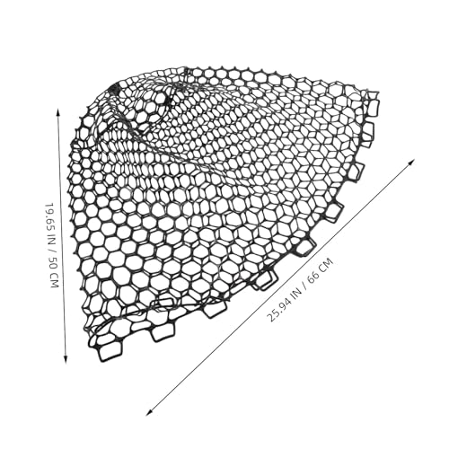 MAGICLULU Silicone Mesh Fishing Net Replacement Bag Handle-Free Foldable Fishing Netting for Big Fish Catching Lightweight Black Fish Landing Net Accessory