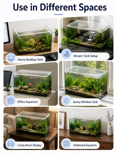 Acrylic Fish Tank Cover, 5mm Transparent Aquarium Lid with Air Slots, Anti-Jump Top for Open Aquariums, 90x50 cm, Ships in 2 Pieces, Durable and Easy to Clean