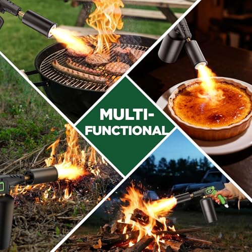 Powerful Propane Torch, Propane Torch Head, Kitchen Cooking Culinary Torch Lighter, Charcoal Lighter, Sous Vide Searing Steak, BBQ, Grill, Campfire Charcoal Starter(Tank Not Included)