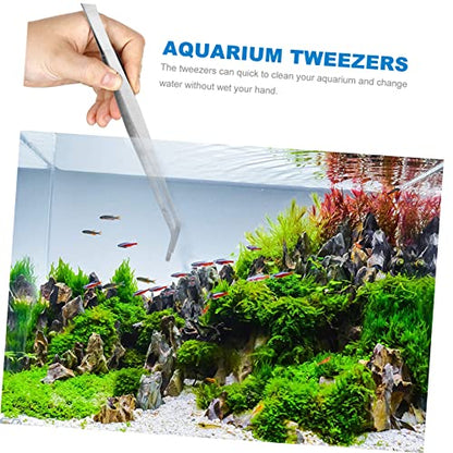 POPETPOP Fish Tank Accessories 3 Piece Cleaning Tool Set Tweezers Pipette Water Changer Lightweight Durable and Easy to Use
