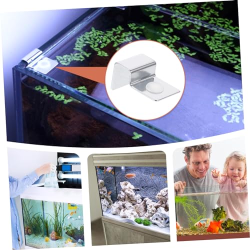 BESPORTBLE Stainless Steel Support Bracket Aquarium Lid Handle Holder Fish Tank Mounting Clip 10mm Clips Set