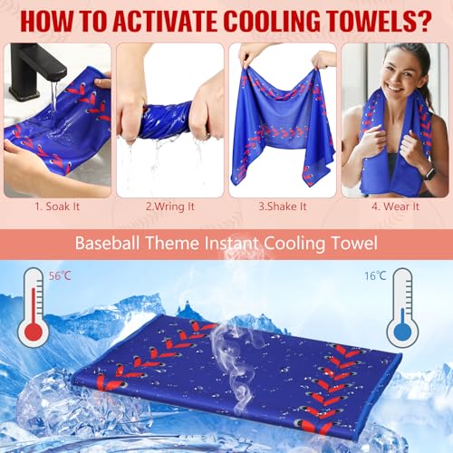 12 Pcs Cooling Towels Sweat Rag Baseball Game Essentials - color: Blue, size: Baseball