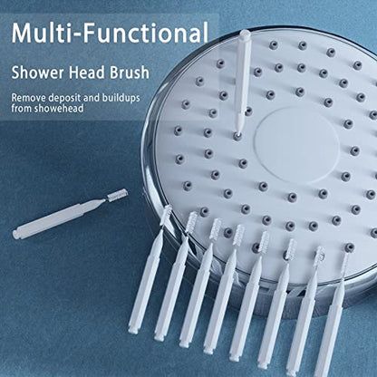 Shower Head Cleaning Brush for Small Hole,Multifunctional Shower Head Cleaner Tool Anti-Clogging Nozzle with Storage Boxes, Showerhead Cleaning Brushes Picks for Household Bathroom, White