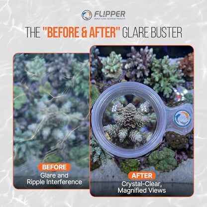 FL!PPER DeepSee Scope 4-Inch Top Down Aquarium Viewer Accessory | Converts DeepSee Magnifier into a Submergible Coral Observation & Photography Lens | Eliminates Surface Glare (Viewer Not Included)