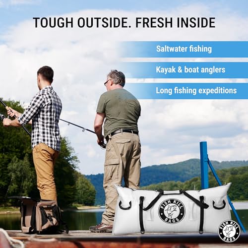 Gusseted Insulated Fish Cooler - Zipper Waterproof Nylon Bag - Portable and Leakproof With Heavy Duty Handles for Travel, Outdoor, Fishing - size: 55 x 24 Inch