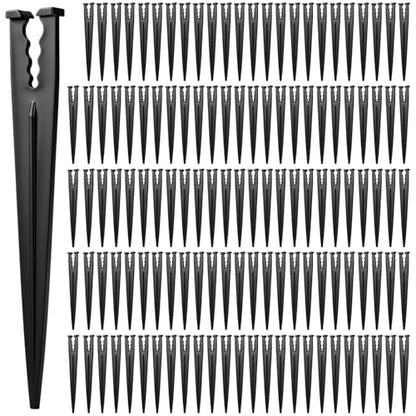 110 Pack Drip Irrigation Support Stakes for 1/4 Inch Tubing: Plastic 1/4" Drip Emitter Holder Stakes 5.6-Inch Long Micro Tube Dripline Holder for Garden Ground Securing Hoses - size: 1/4" Drip Stake-110P