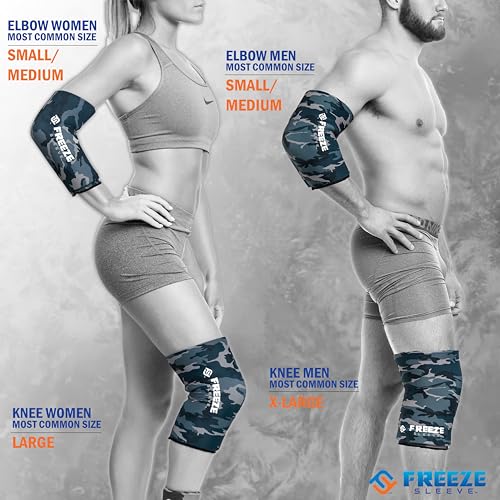 FreezeSleeve Ice & Heat Therapy Sleeve- Reusable, Flexible Gel Hot/Cold Pack, 360 Coverage for Knee, Elbow, Ankle, Wrist- Blue Camo, Small/Medium - color: Blue Camo, size: Small/Medium (Pack of 1)