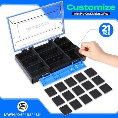 PLUSINNO Tackle Box Organizer, 1/2 Packs Waterproof Tackle Trays, Fishing Tackle Box with Removable Dividers, Fishing Box Tackle Trays and Terminal Tackle Storage - style: New -1 Pack