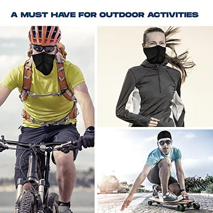 ARMORAY Face Mask Washable & Reusable Balaclava Neck Gaiter-Sun Protection Bandana Scarf Masks for Men & Women Hiking Fishing - color: Black