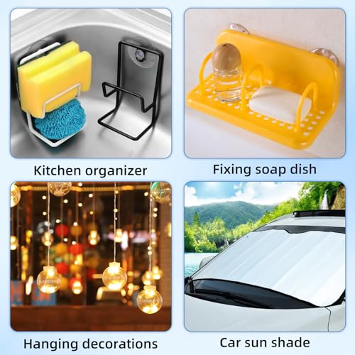 AQUANEAT 20 Packs Suction Cups 1.2 Inch Clear Sucker Pads Without Hook for Glass Home Organization Decoration