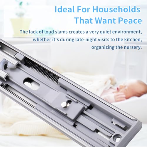 Soft Close Stainless Steel Drawer Slides 1 Pair Full Extension 10 12 14 16 18 20 22 24 inch Side Mount Dresser Cabinet Replacement Ball Bearing Rails Runner 100LB - size: 12 Inch, style: Stainless soft close-1 pair