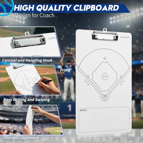 Baseball Clipboard for Coaches, Double-Sided Dry Erase Board - style: Baseball