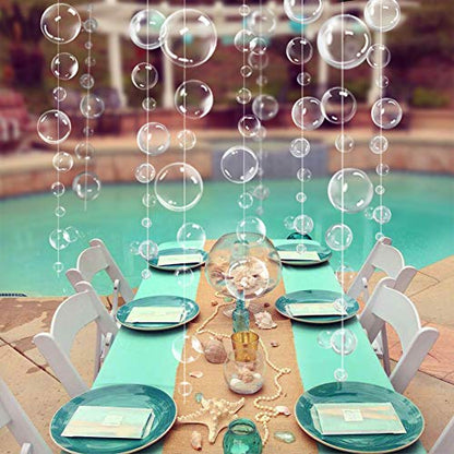 Decor365 Under the Sea Party Decorations White Bubble Garlands Little Mermaid Birthday Decorations Bday Hanging Streamer Beach Banner Under Water Decor Nautical Backdrop Kids Ocean Party Supplies