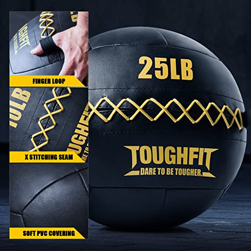 ToughFit Soft Wall Ball - Medicine Ball Set for Cardio Fitness Exercise - Weighted Med Ball for Strength and Conditioning Exercises, Cross Training Lunge, and Partner Toss - style: 15LB+20LB+25LB