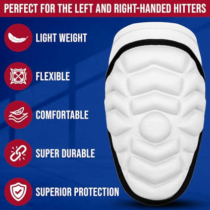 Exxact Sports Defender Baseball Elbow Guard - color: White, size: Adult (Small - Medium)