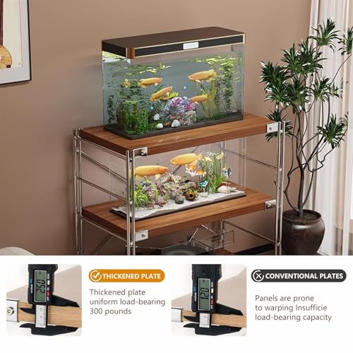 Aquarium Stand ,Adjustable Three-Layer Fish Tank Stand With Shelves, Ideal For Home/Office Use, Space-Saving Storage Solution(80cm/31.5in) - size: 80cm/31.5in
