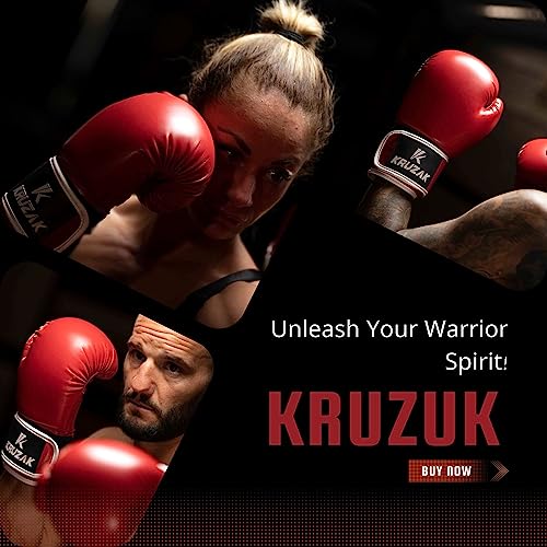 Kruzak Boxing Gloves for Men & Women, Sparring & Kickboxing Gloves, Muay Thai & MMA Gloves, 8-16 oz - color: Red, size: 14 oz