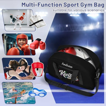 Custom Name Taekwondo Karate Duffle Bag for kids Boy Girls - Personalized Martial Arts Gear Bag - color: Karate Colorful