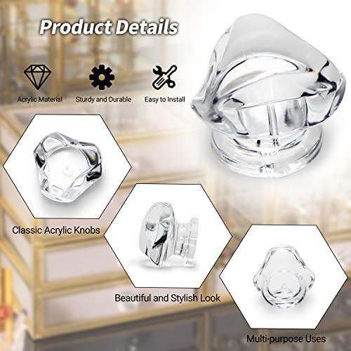 12Pcs Tiny Pull Handle Triangle Acrylic Mini Knob 19mm Diameter Clear Shiny Knobs for Jewelry Box, Gift Case and Makeup Box - color: Triangle handle, size: 12 Pieces