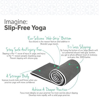 Hot Yoga Towel - Mat-Sized, Microfiber, Super Absorbent, Anti-Slip, Injury Free, 24" x 72" - Best Bikram Yoga Towel - Exercise, Fitness, Pilates Gear - color: Gray