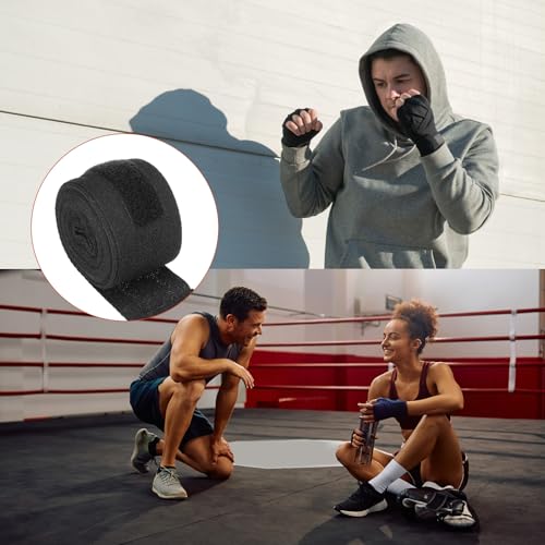 PATIKIL Boxing Hand Wraps Length Elastic Boxing Wraps - color: Black, size: 98 Inch/197 Inch