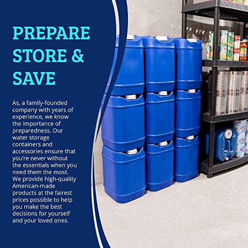 5-Gallon Stackable Water Storage Containers, Emergency Water Storage for Camping and Disaster Preparedness, 40 Gallons - style: 40 Gallon Kit (8 Containers)