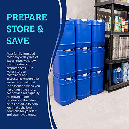5-Gallon Stackable Water Storage Containers, Emergency Water Storage for Camping and Disaster Preparedness, 40 Gallons - style: 40 Gallon Kit (8 Containers)