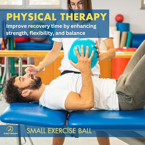 ProBody Pilates Ball Small with Pump - 9 Inch Small Exercise Ball - color: Black