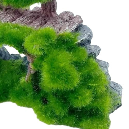 Aquarium Figurine Arch Rockery Decoration Resin Cave Bridge Ornaments Realistic Design Suitable for Fish Tank Reptile Tank Micro Landscape Garden, Bridge