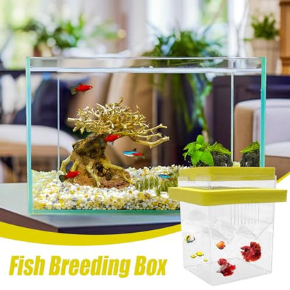 Aquarium Breeder Box – Fish Breeding Tank Box, Floating Fish Isolation Box With Suction Cups, Fish Egg Hatching Box For guppiess & Betta, Small Fish Breeder Tank, Fish Hatchery Box For Aquariums