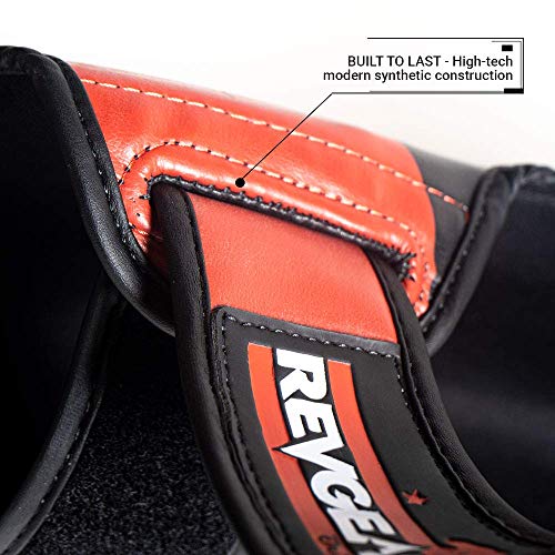 Revgear Pinnacle Shin Guard, Durable/Lightweight for Any Level Martial Arts - color: Red/Black, size: X-Large
