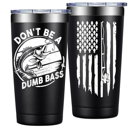 Grifarny Fishing Gifts for Men - Fathers Day Gift for Fisherman - Fishing Gifts for Husband, Dad, Boys, Grandpa - Fish Tumbler Cup 20 Oz - color: Fishing Gifts Black