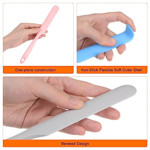 Generic 2Pcs Silicone Spatula Scraper 9.45" Reusable Non-Stick Flexible Spatulas for Epoxy Resin Liquid Paint Arts DIY Crafts, Purple