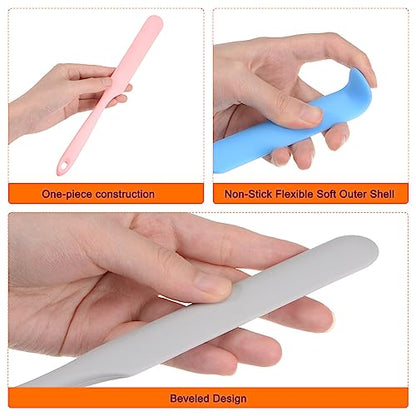 Generic 2Pcs Silicone Spatula Scraper 9.45" Reusable Non-Stick Flexible Spatulas for Epoxy Resin Liquid Paint Arts DIY Crafts, Purple
