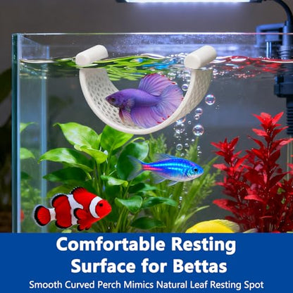 Betta Fish Hammock White Floating Bed for Tank and Aquarium Decor Minimalist Betta Fish Hideout Rest Bed for Beta Fish Hide and Relax in Low Flow Tanks