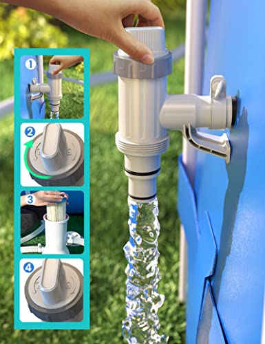 【PATENTED】MASCARRY Above Ground Swimming Pool Hose Adapter with Plunger Valve and Pipe Holder - Replacement Parts for Pool Pump System (1 Pack) - style: 1 PACK