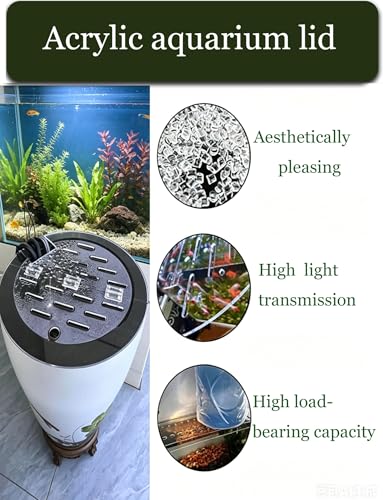 5mm Thicked Round Acrylic Aquarium Cover, Customizable Fish Tank Top Panel, Cuttable Lid for Aquariums, Reptile Habitats and Display Tanks(8in/20.32cm)