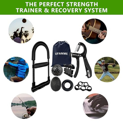 Hand Grip Strengthener, Grip Strength Trainer, 22-132 Lbs Adjustable Resistance Forearm Exerciser Workout for Rehabilitation Athletes Climbers Musicians