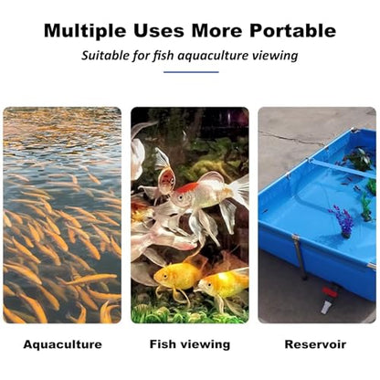 PVC Canvas Liners Above Ground Koi Fish Pond with Transparent Viewing Window and Stainless Steel Frame, Large Outdoor Aquarium Fish Tank for Turtle/Goldfish Farming, Foldable(39.3"x23.6"x11.8") - size: 39.3"x23.6"x11.8"