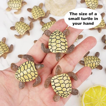 24 Pcs Miniature Sea Turtles Sea Turtle Figures Ocean Animal Figurines Mini Turtle Figurines for DIY Home Fairy Garden Office Fish Tank Birthday Party Favor Decorations