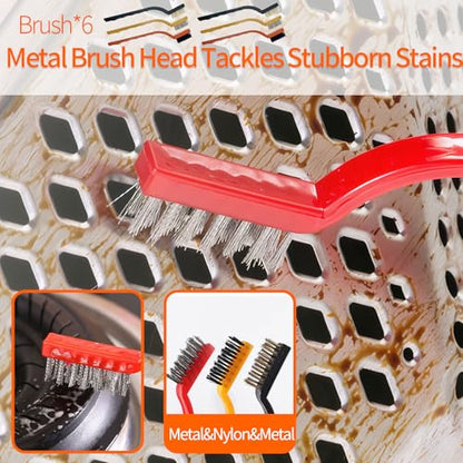 19 Pcs Small Crevice Cleaning Brush Set, Groove Gap Cleaning Tool for Cleaning Kitchen, Bathroom, Corner, Sink, Door, Blinds, Faucets, Window Track,Cup