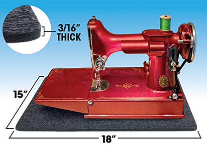 Stay-in-Place Machine Mats - 2 Piece Set - 11" x 14" & 15" x 18" - Sewing Machine and Serger Mats - Calms Vibration and Dampens Noise. Made in USA. - size: 2 pc Set - 11" x 14" & 15" x 18"