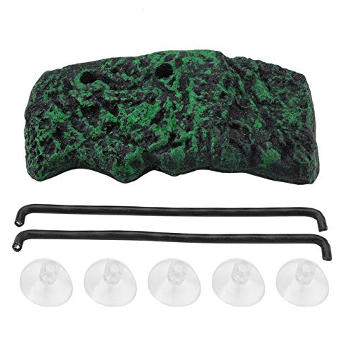 Turtle Climbing , Basking Automatic Floating Pier Terrapin Dock Reptile Ramp Terrarium Ornament with Suction Cup for Semi Aquatic Animals(L)